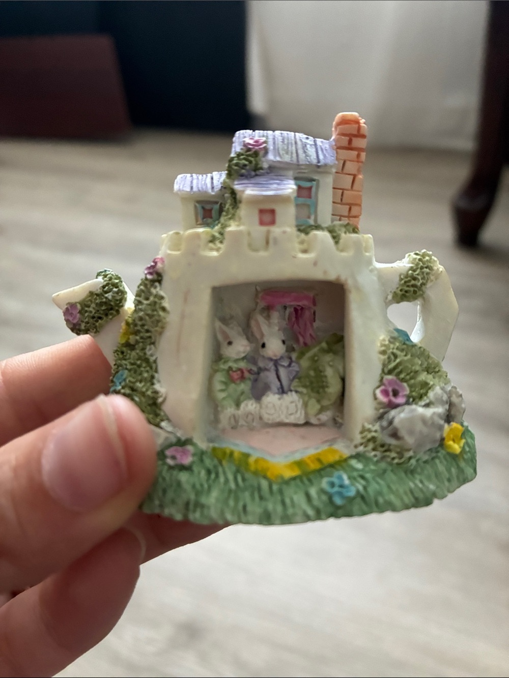Pastel Bunny Garden Sculpture - Decorative Figurine